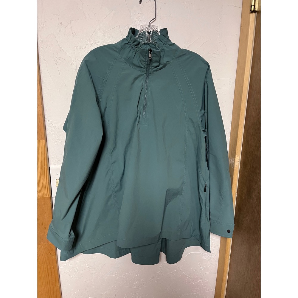 Athleta‎ Womens M Sage Green Quarter Zip Vented Back Pullover Jacket Windbreaker